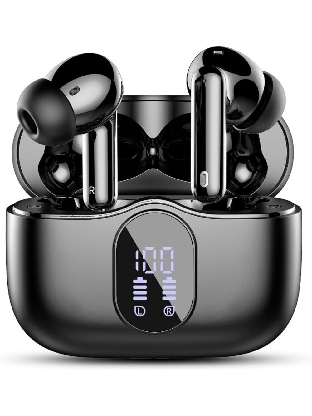 Wireless Black Bass Stereo Noise Cancelling 36H Playtime Bluetooth 5.3 Earbud